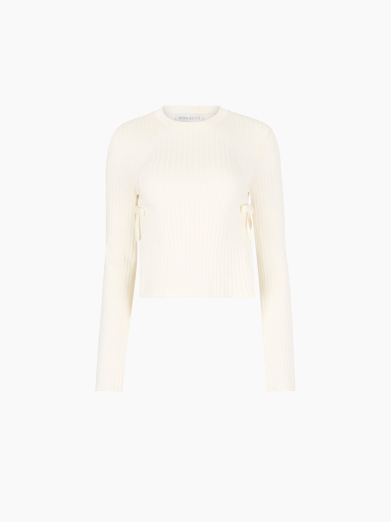 Ribbed Sweater With Bows 5