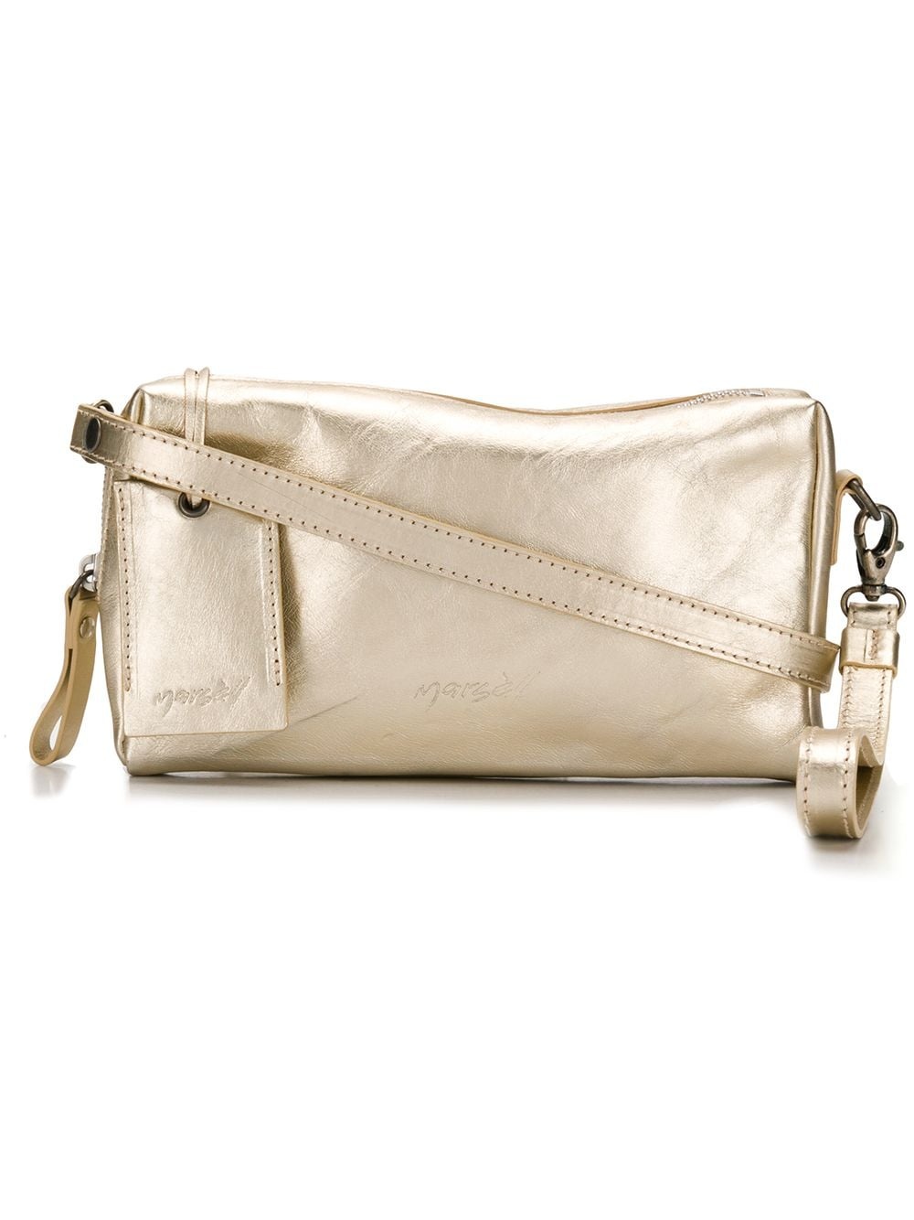 metallic leather clutch - 1