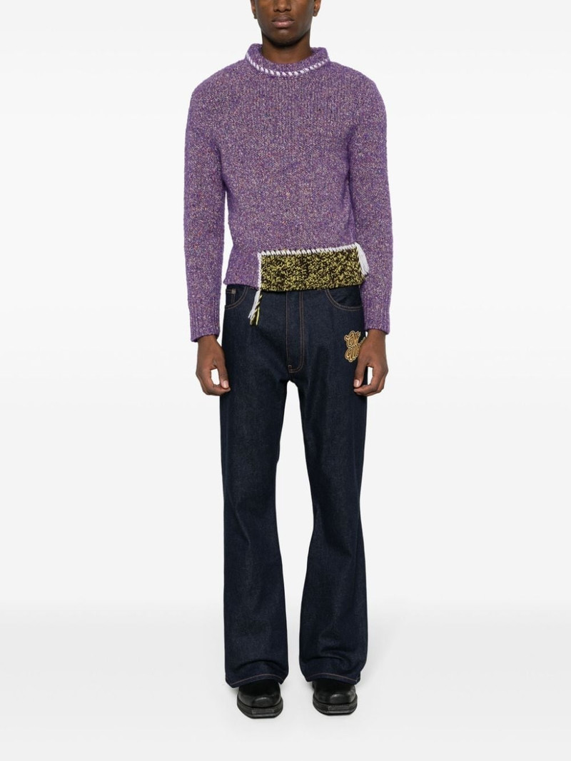 Off-White logo-embroidered flared jeans outlook