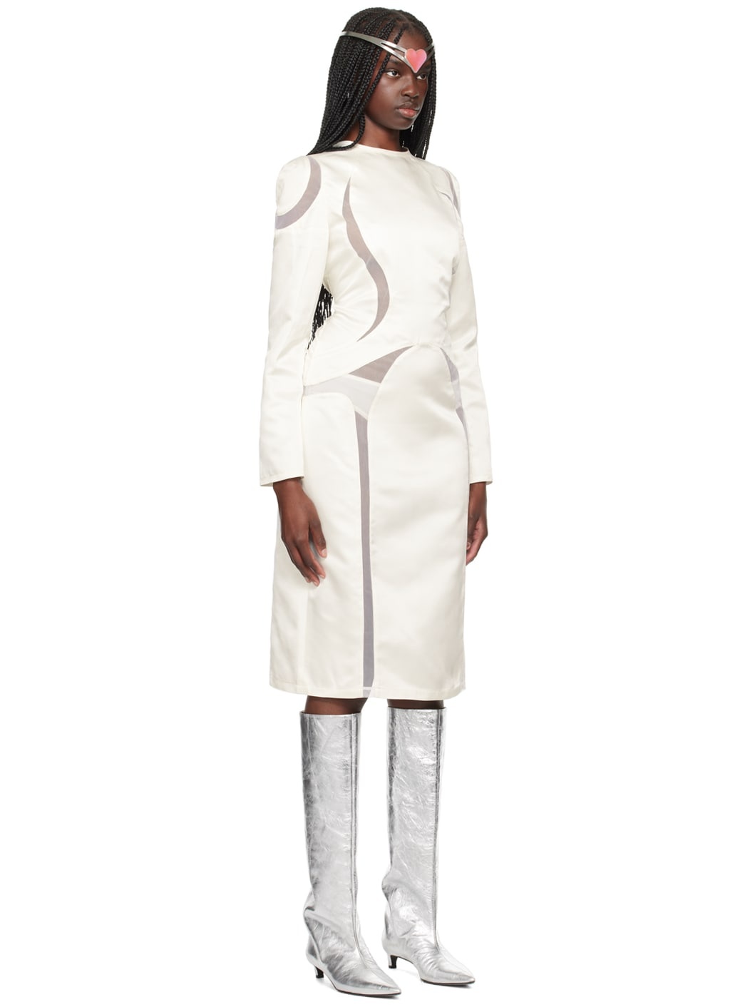 SSENSE Exclusive White Paneled Midi Dress - 2