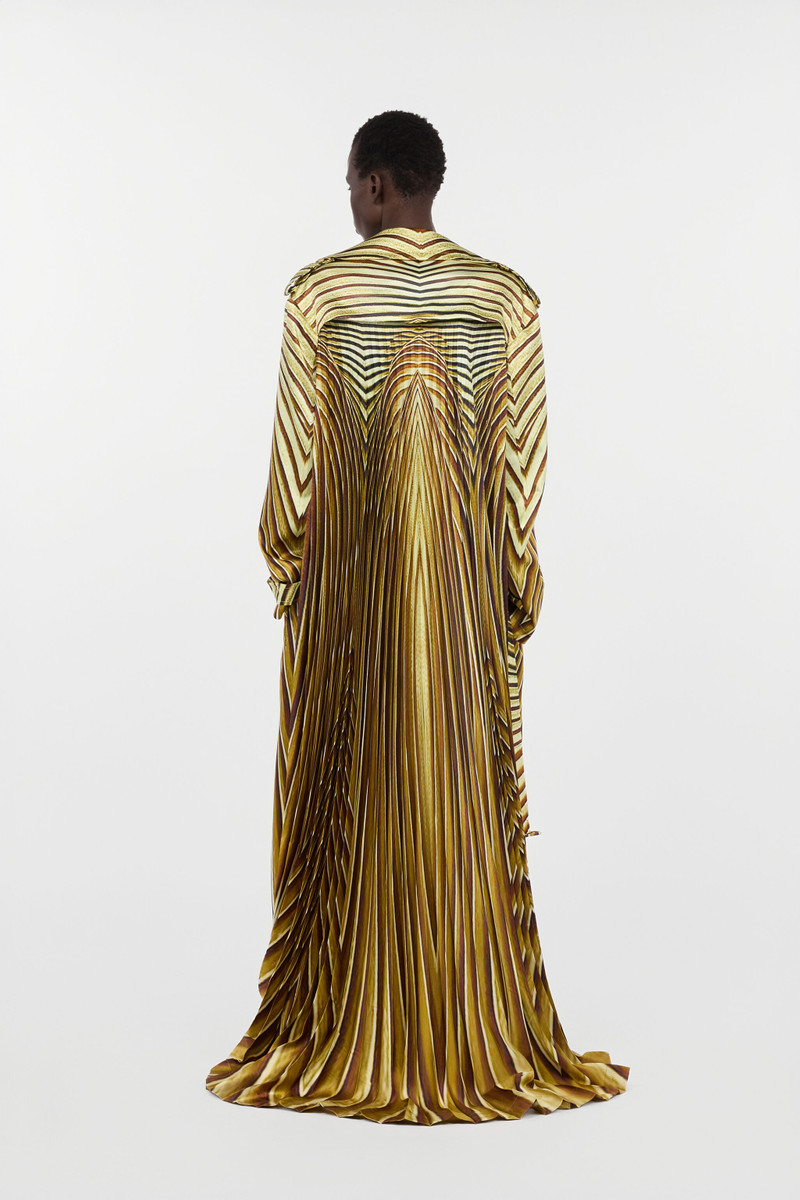 Silk trench coat with Ray Of Gold print 4