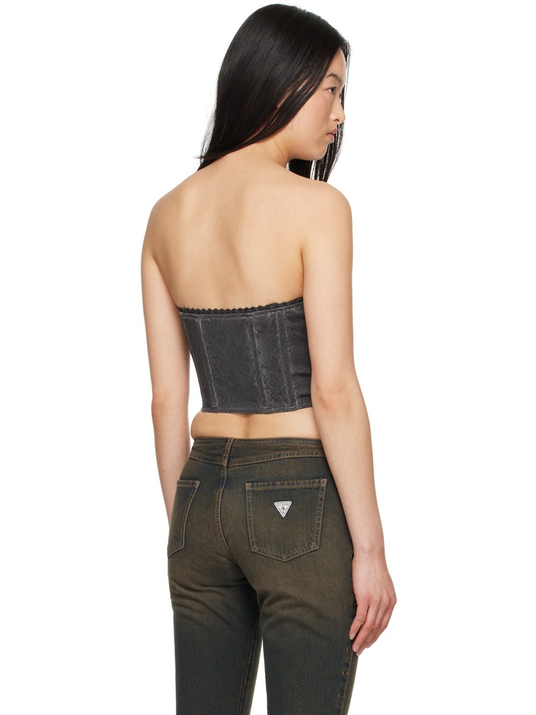 Black Textured Corset - 3