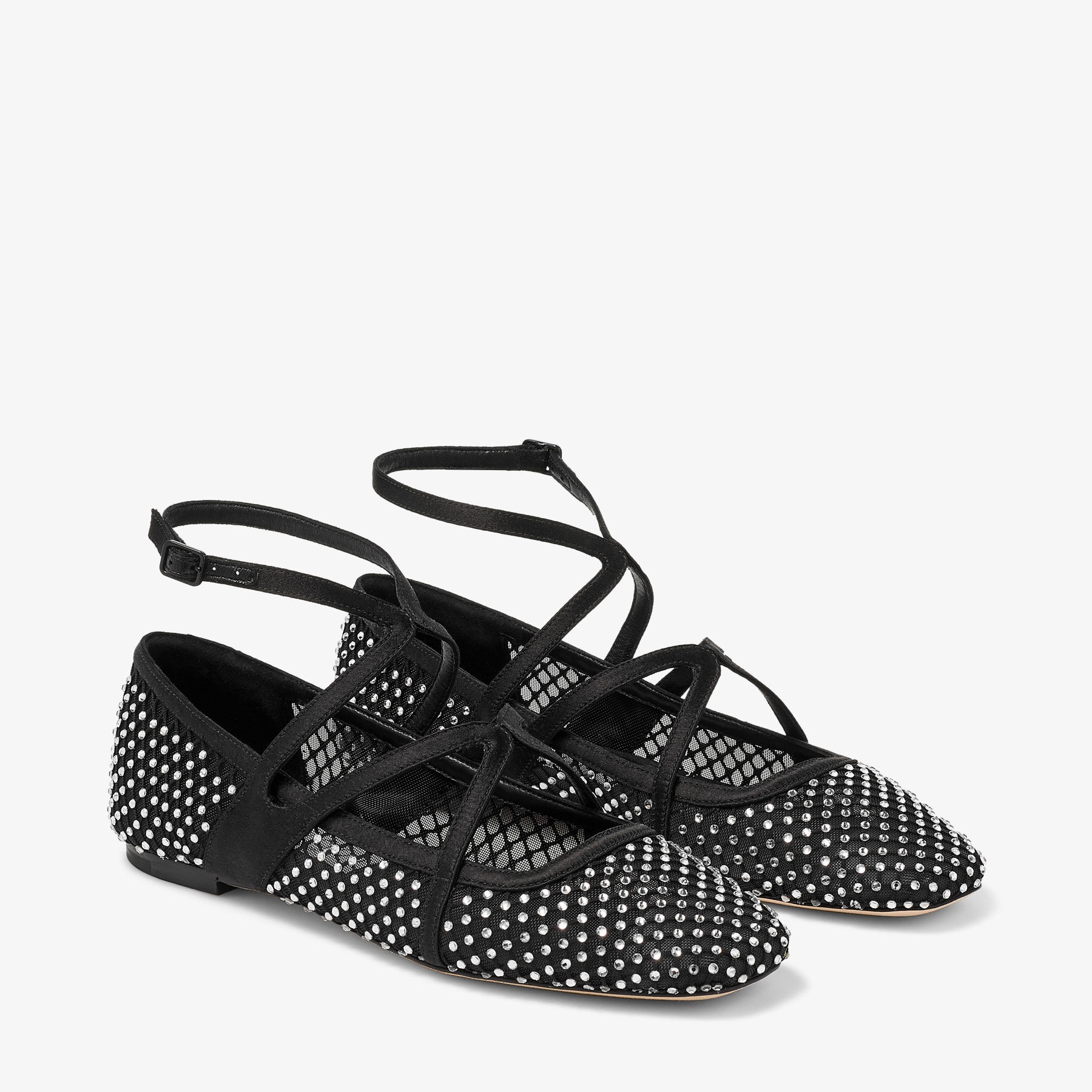 Astoria Flat
Black Satin Crystal Flats - 2