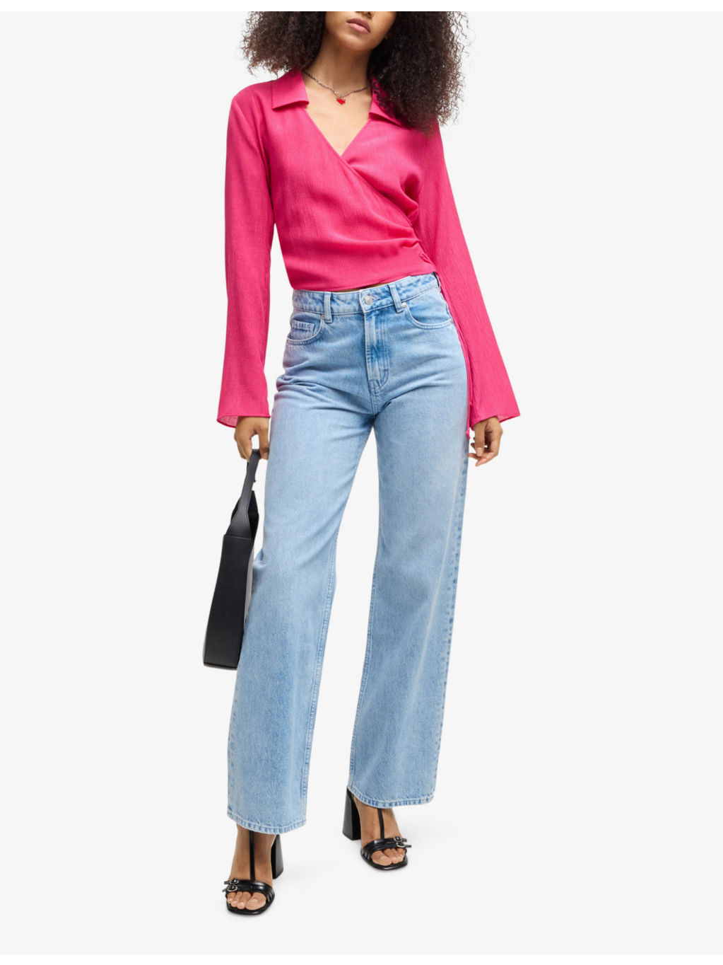 Wrap-Over Long-Sleeve Woven Top - 2