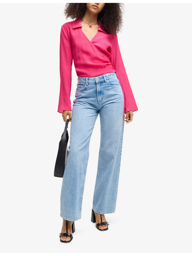 HUGO Wrap-Over Long-Sleeve Woven Top outlook