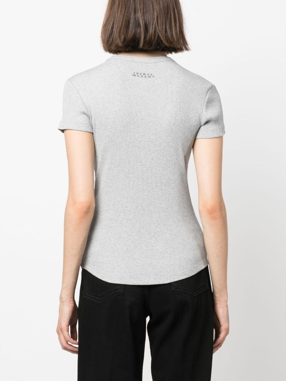 crew-neck fine ribbed T-shirt - 4