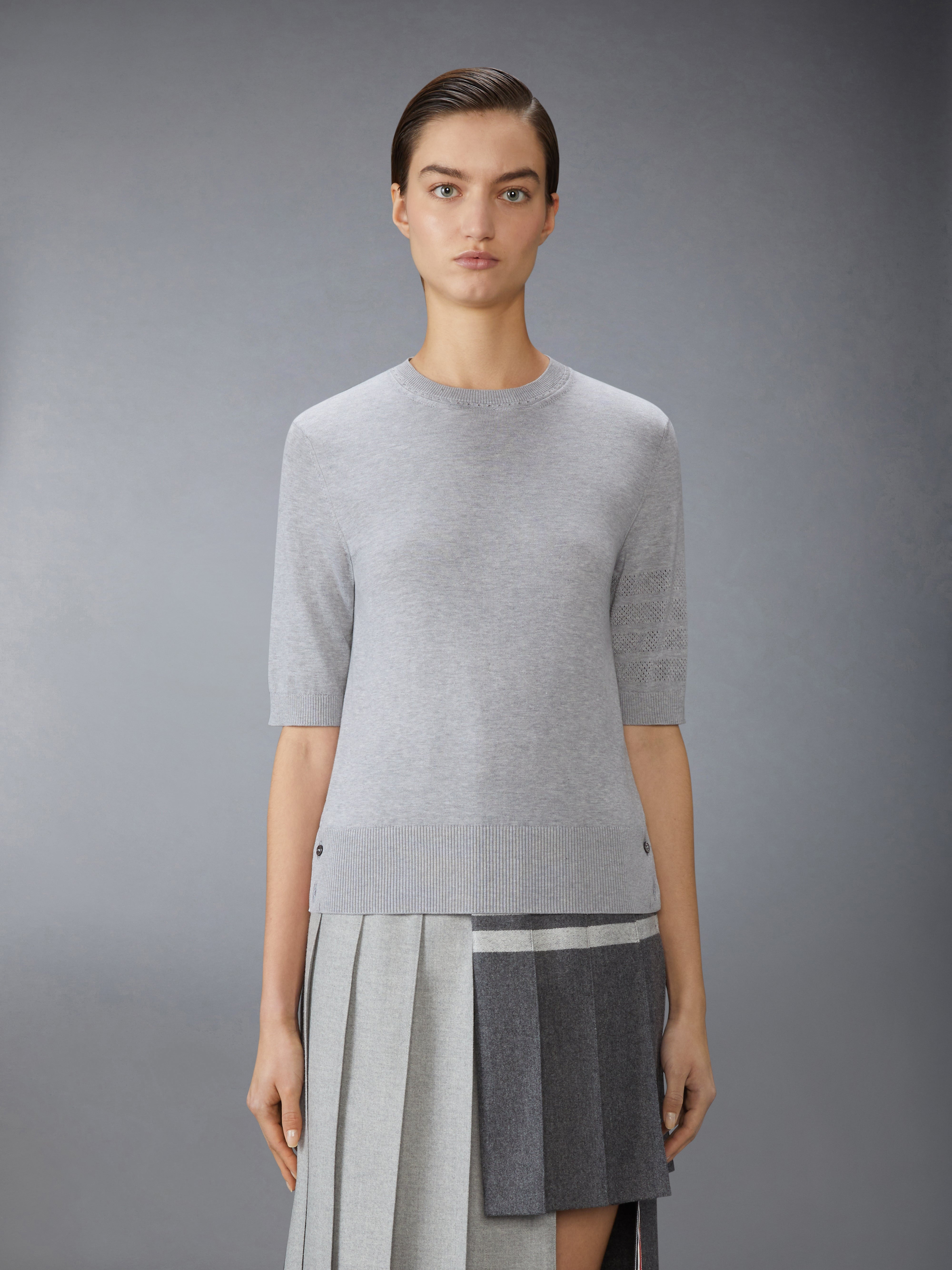 JERSEY STITCH POINTELLE 4-BAR TEE - 2