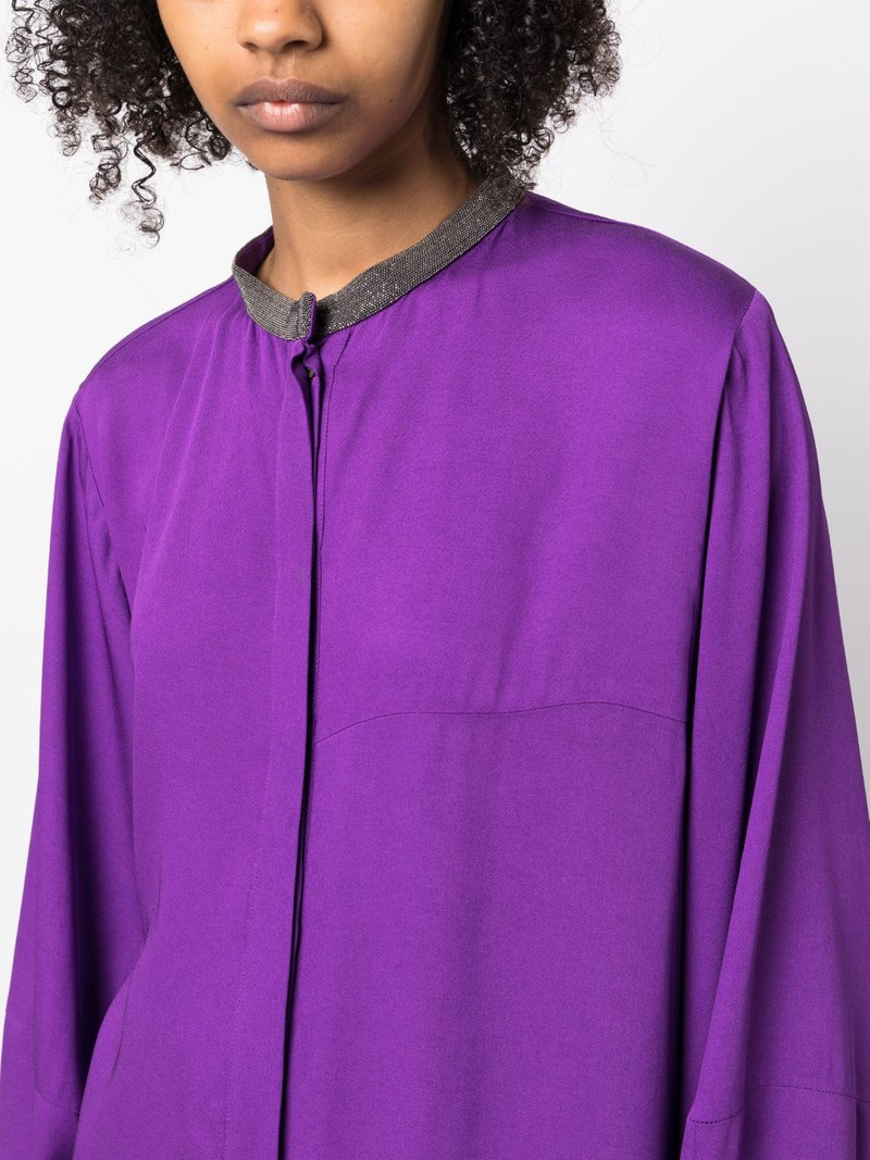 rhinestone-embellished collarless shirt 5