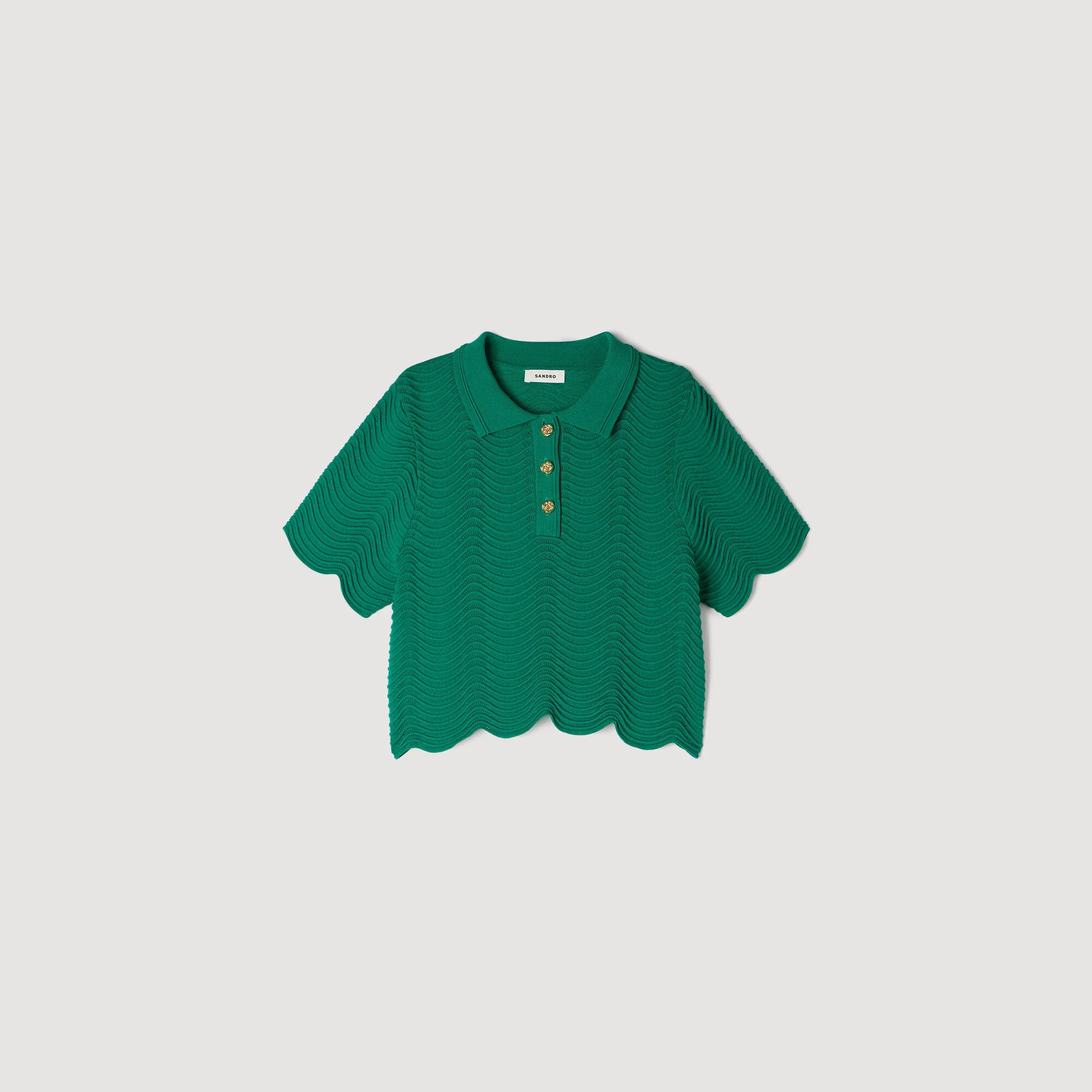 DECORATIVE KNIT POLO-NECK SWEATER - 1
