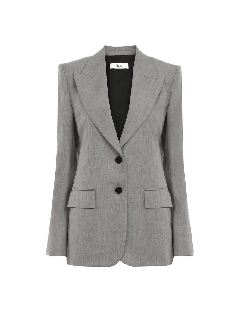 TAILORED JACKET IN WOOL GRAIN DE POUDRE - 1