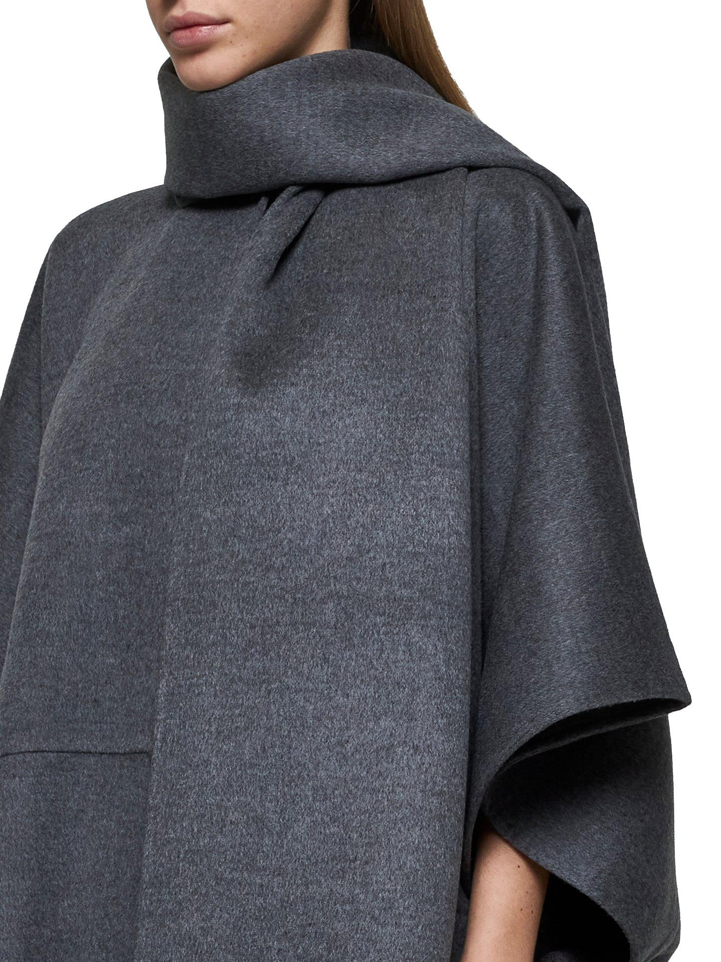 Toteme Women Grey Wool Scarf Coat - 4