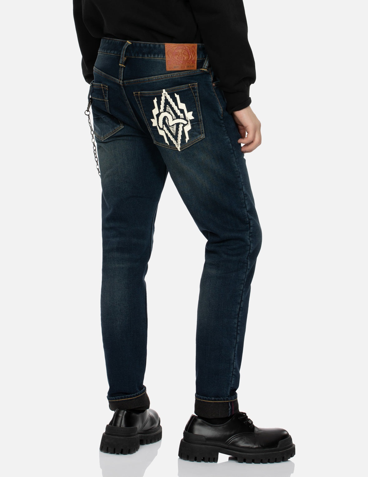 Navajo Style Tapestry Seagull Print Pocket Carrot Fit Jeans #2017 - 23