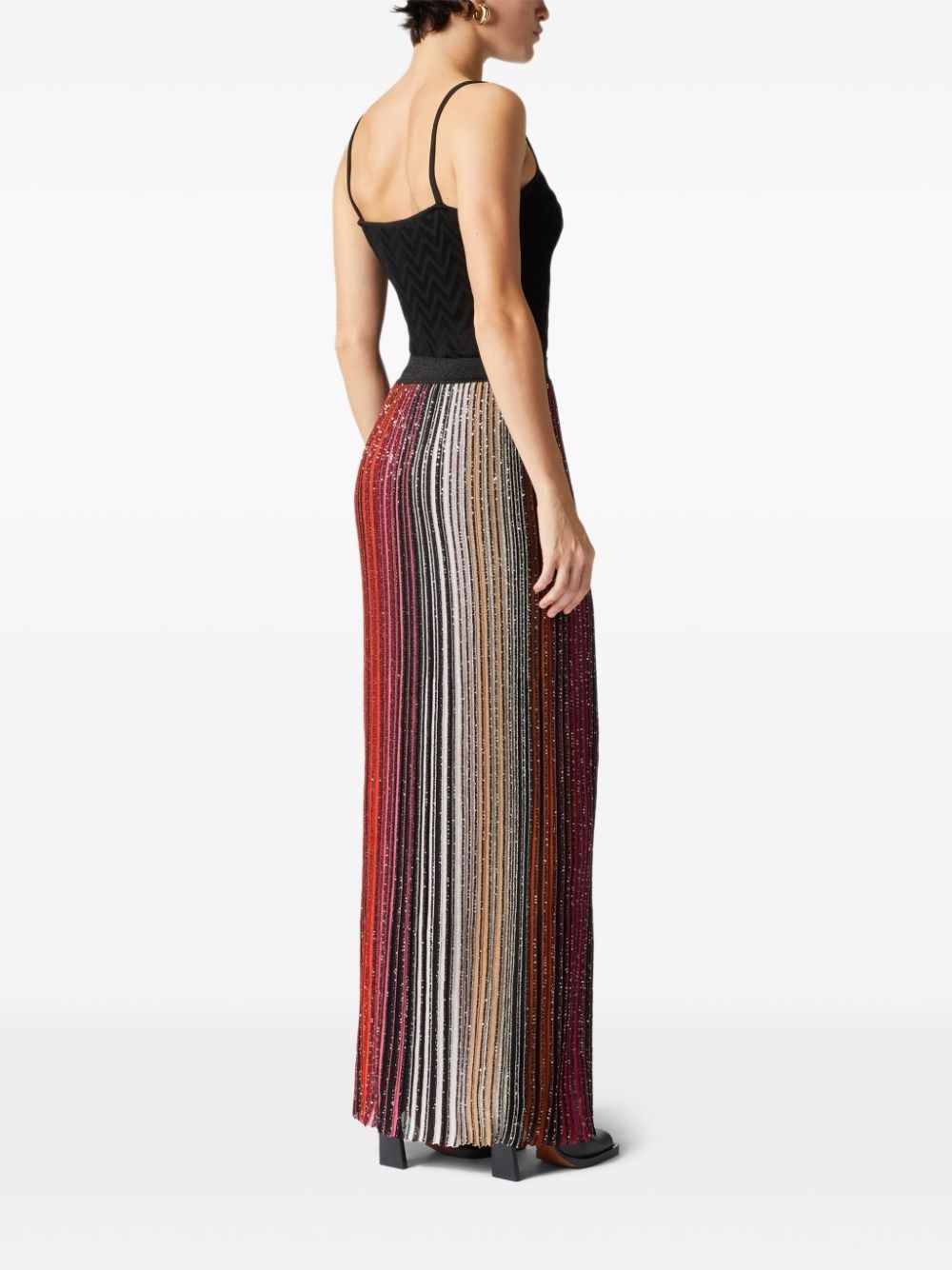 sequin-embellished striped maxi skirt - 3