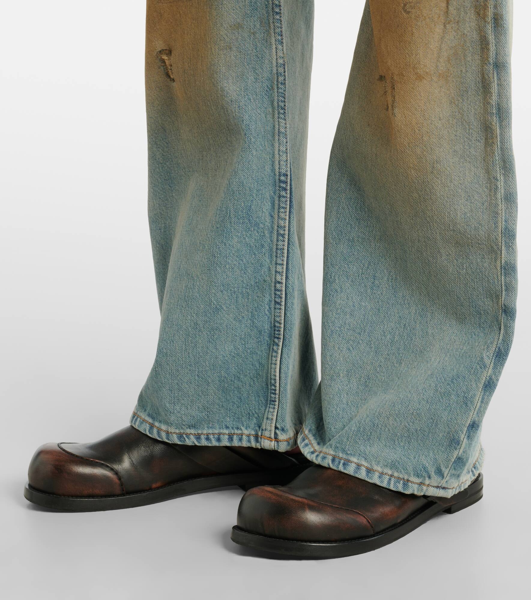 2021F distressed mid-rise wide-leg jeans - 5
