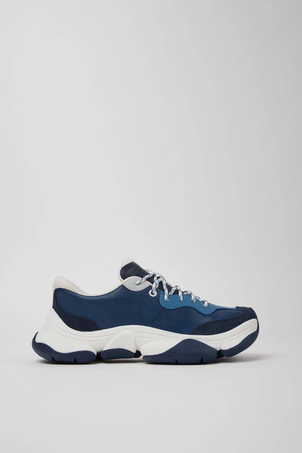 Twins Blue and Gray Leather Sneakers for Women. - 1
