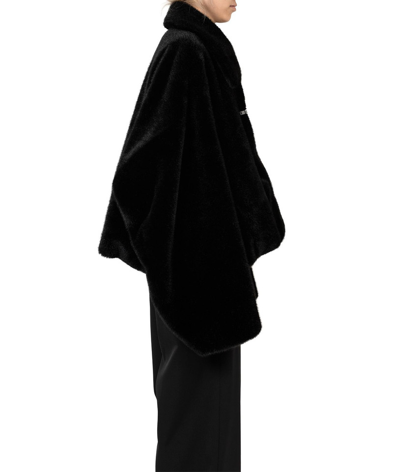 Roll-up Hem Fake Fur Coat 6