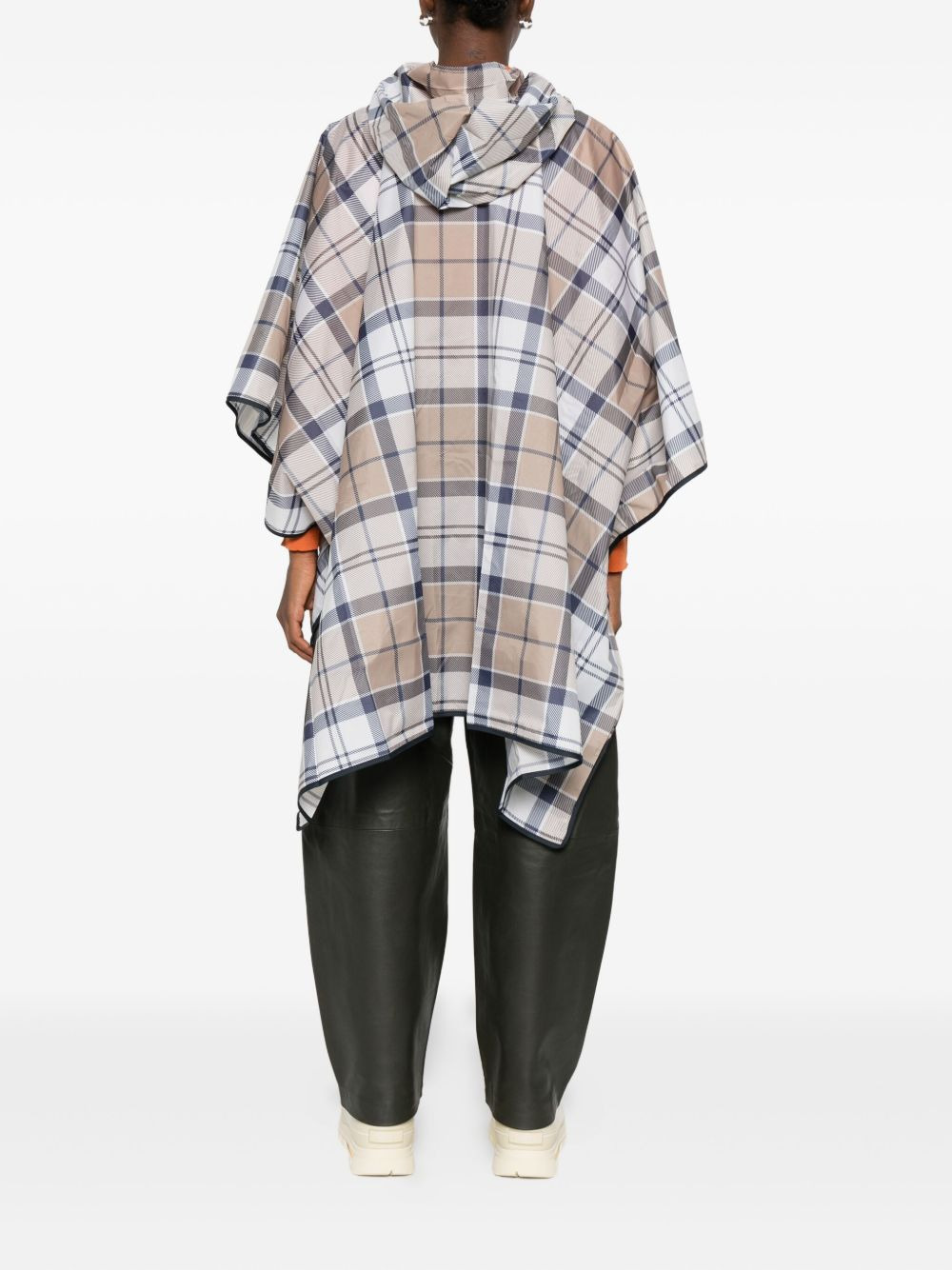 hooded chech-print scarf - 4