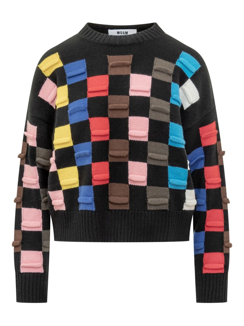 check-pattern sweater - 1