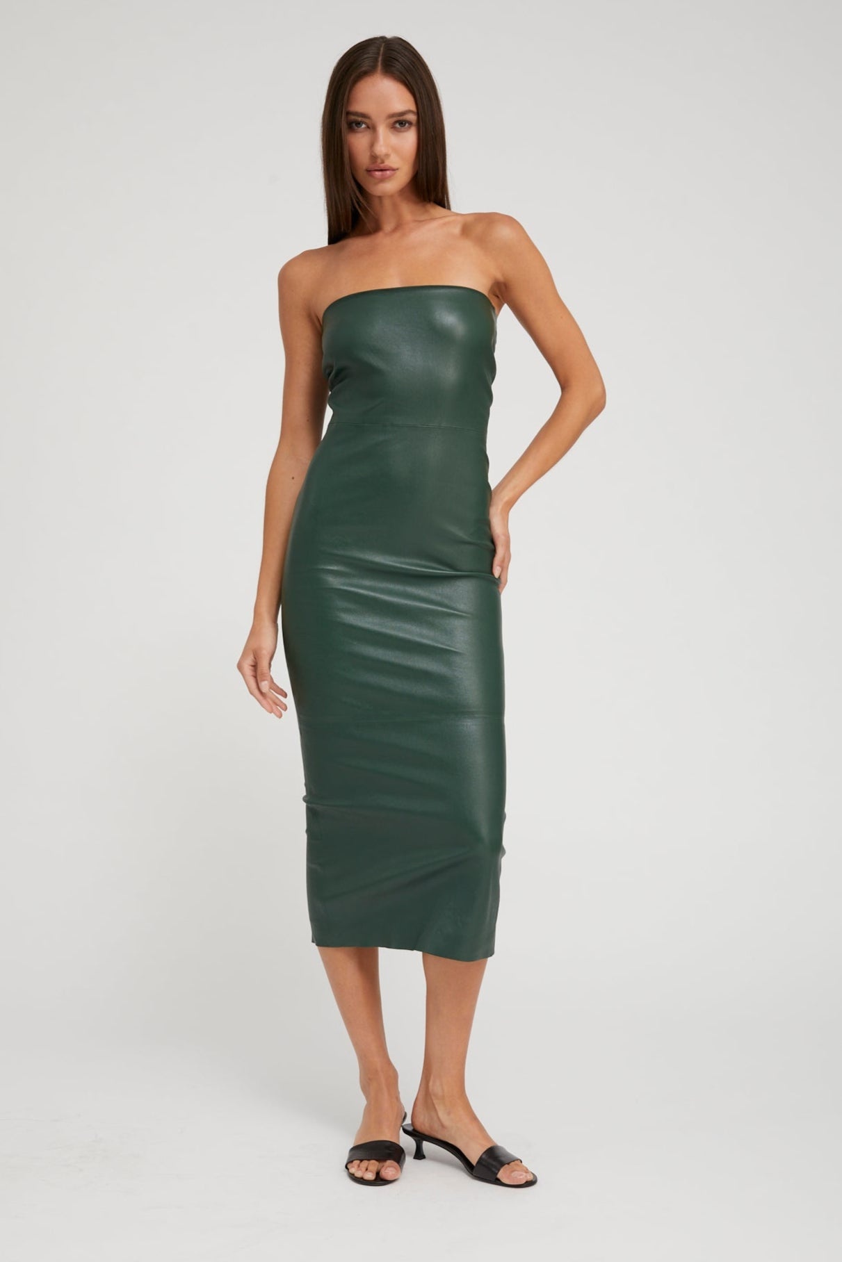 IVY LEATHER TUBE DRESS - 2
