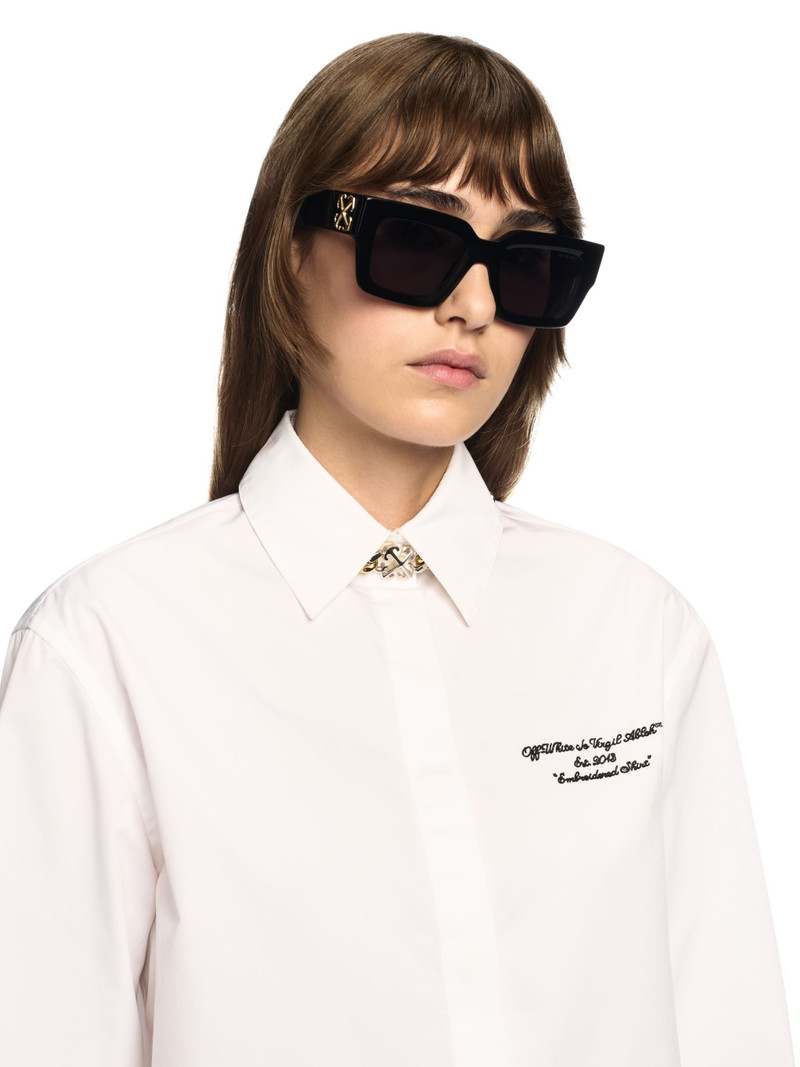 White Poplin Boxy Long-sleeved Shirt 5