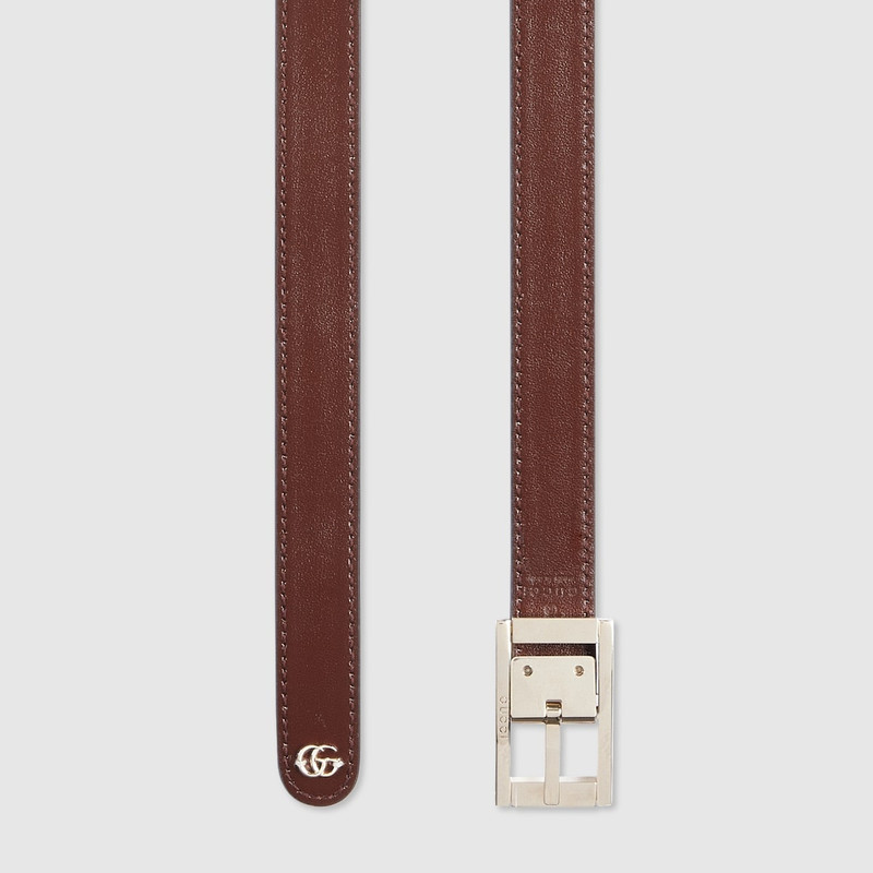 Reversible thin belt with rectangular buckle 5