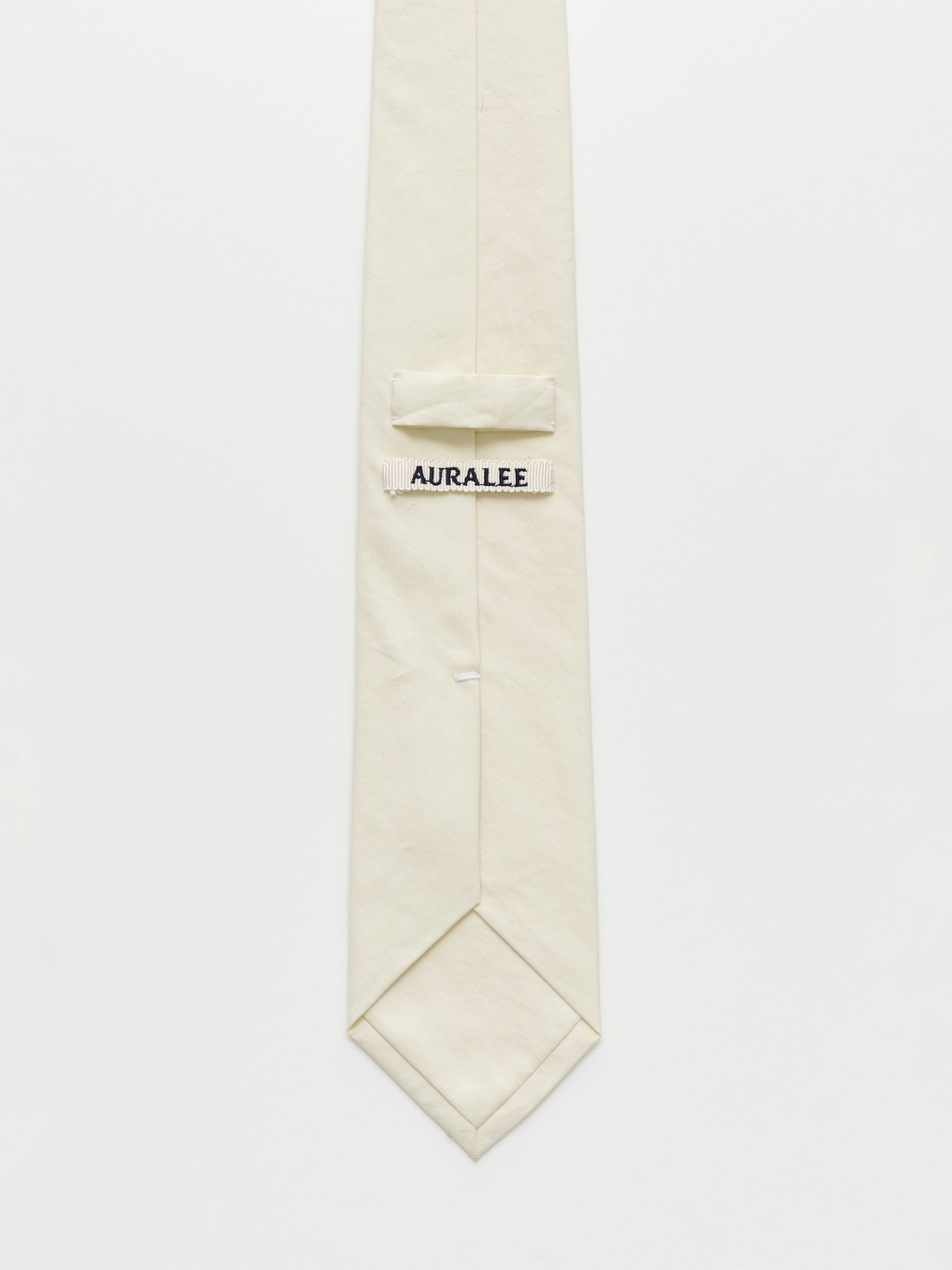 AURALEE WASHED FINX TWILL TIE LIGHT YELLOW - 2