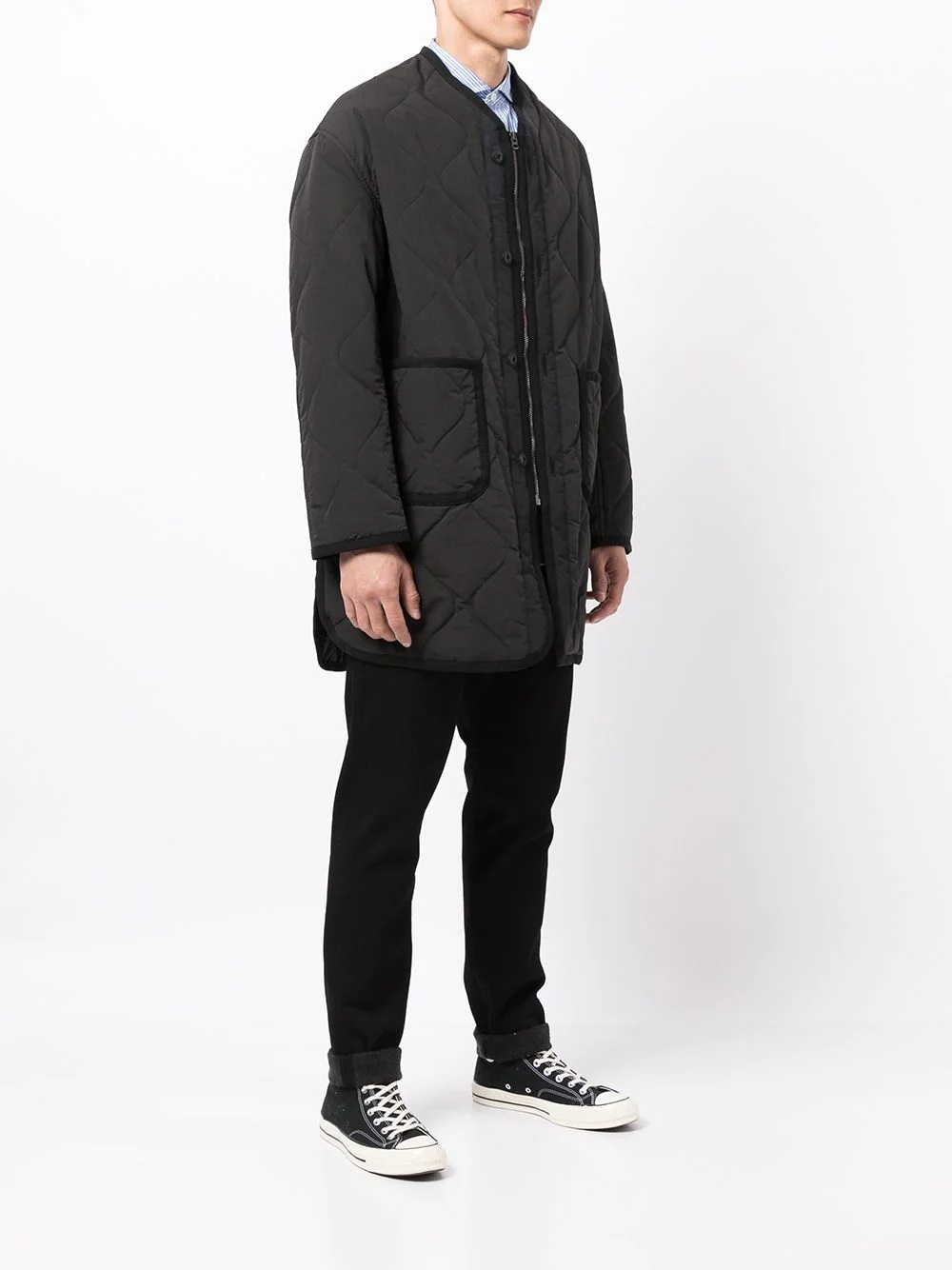 zip-up quilted bomber jacket - 3