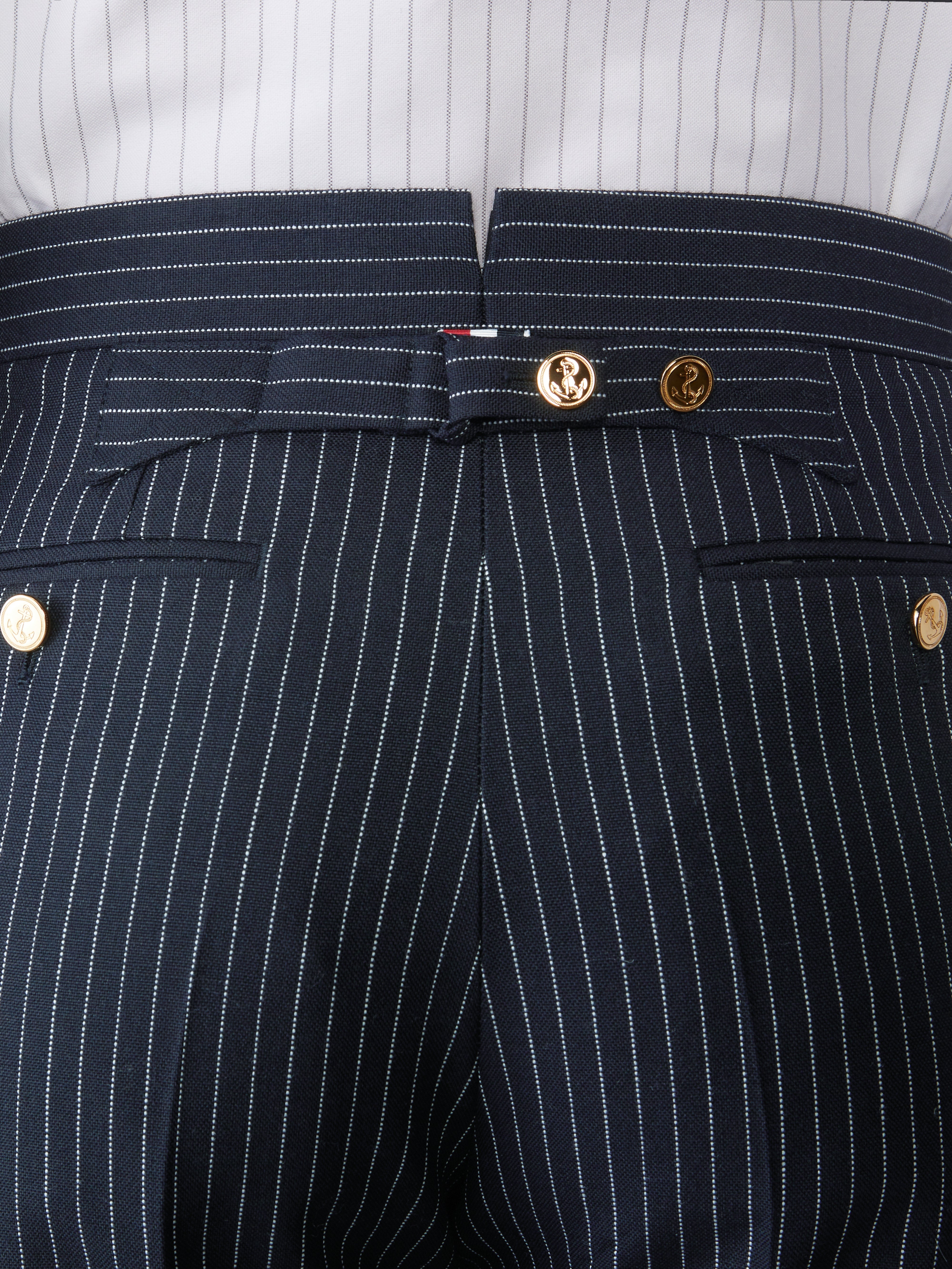 PINSTRIPE HIGH TWIST WOOL SHORTS - 5