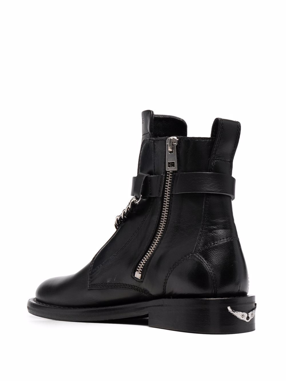 chain-detail leather boots - 3