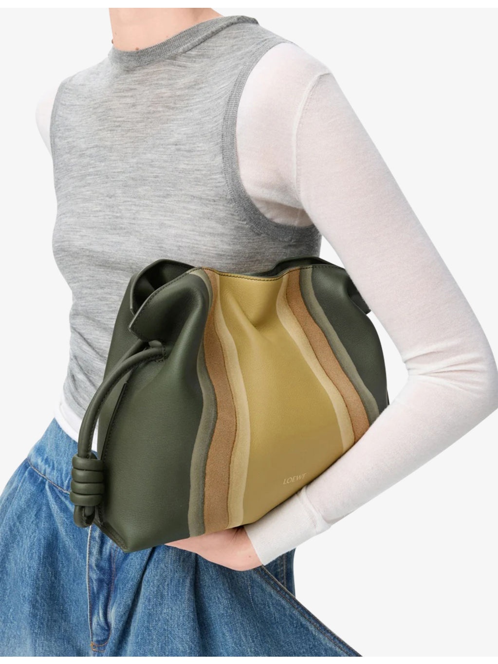 Flamenco Medium Leather Clutch Bag - 3