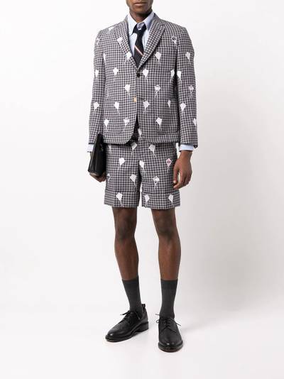 Thom Browne BELTLOOP SHORTS - FIT 2 - IN SATIN STITCH PATCHWORK KITES outlook