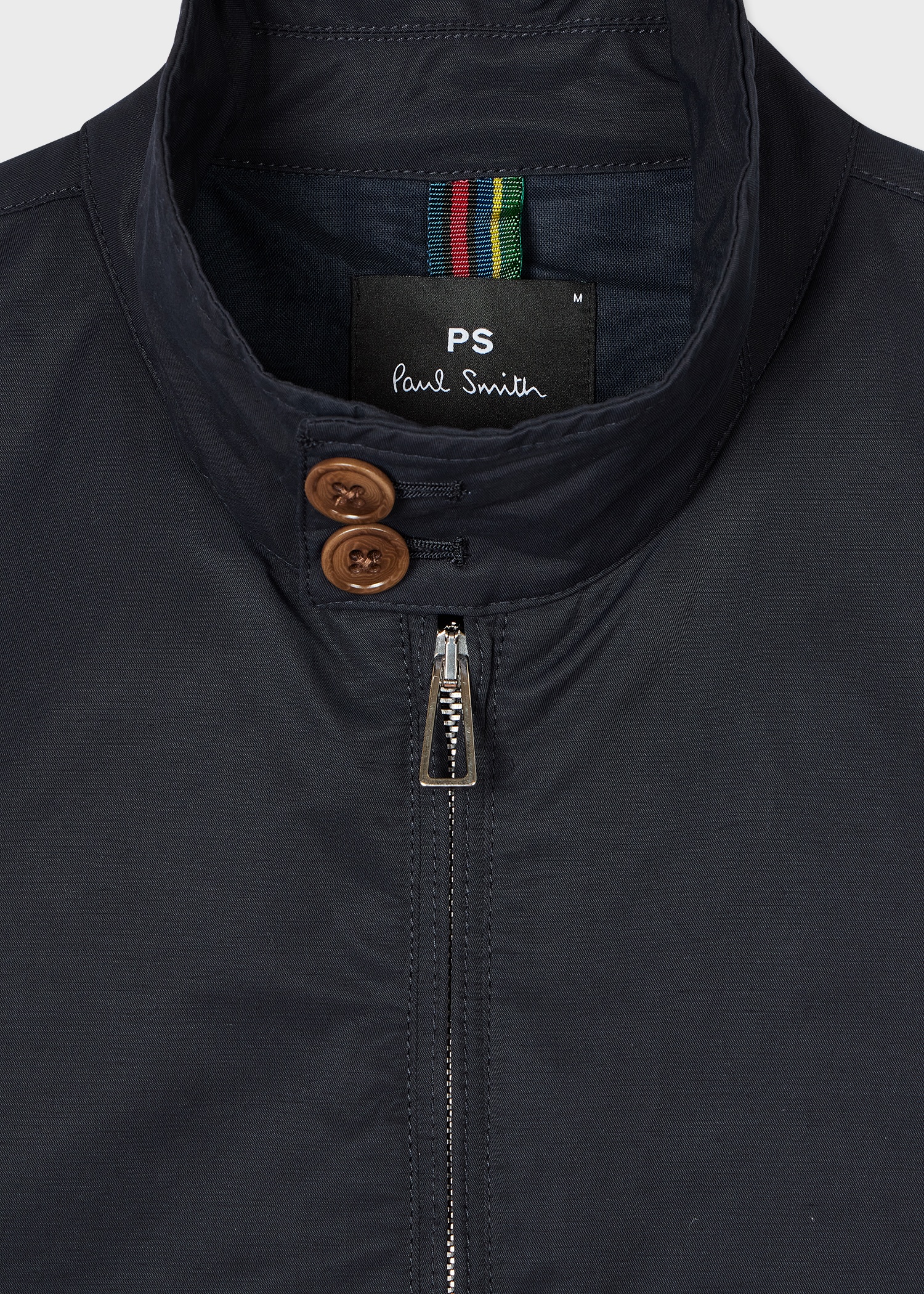 Navy Cotton-Nylon Harrington Jacket - 3