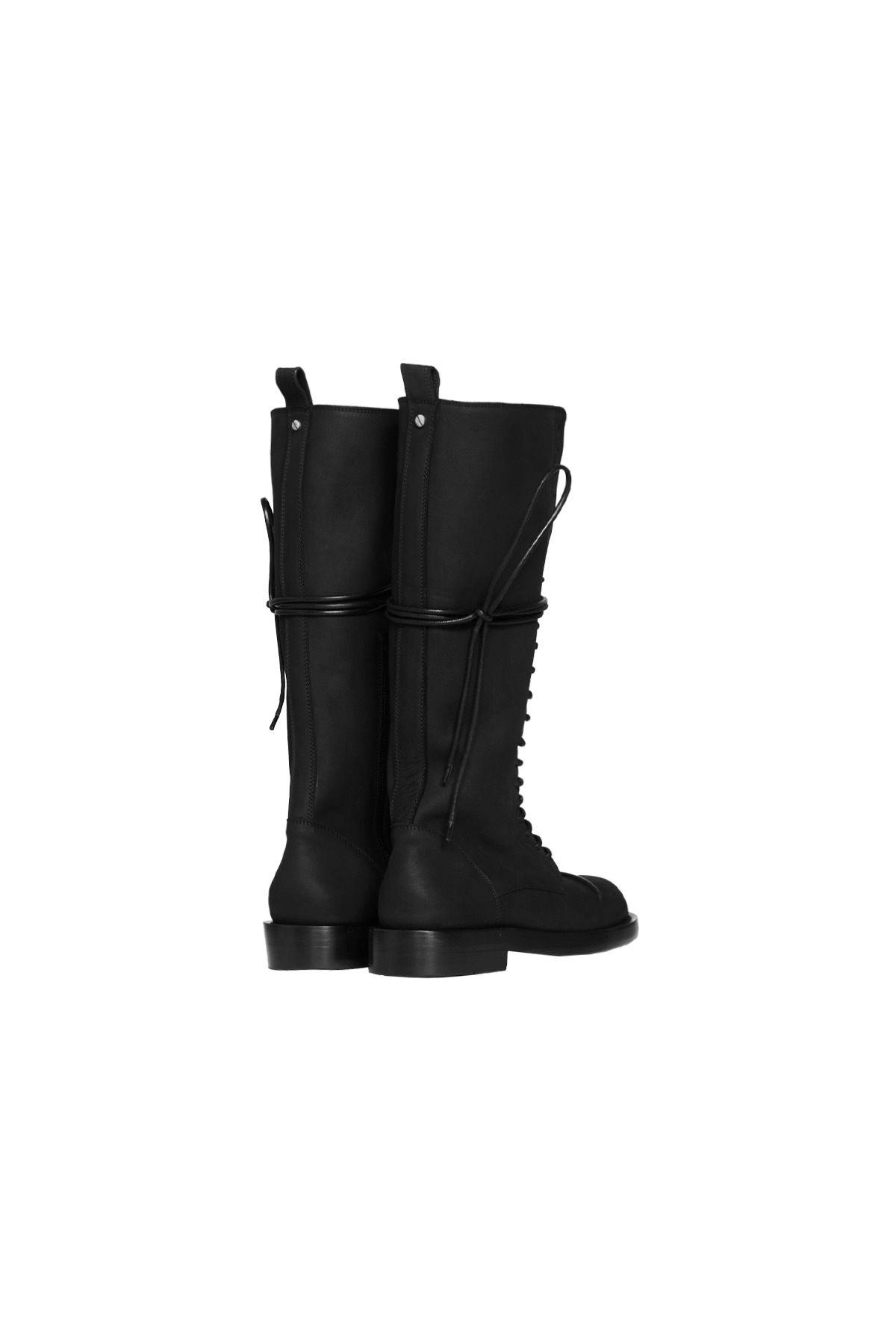 Ann Demeulemeester Heini Pintuck Combat Boots - Womens Black - 3