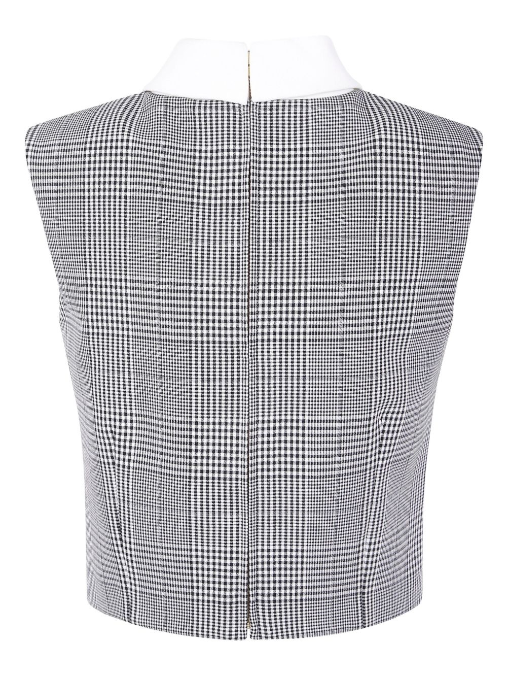 checked cropped vest - 2