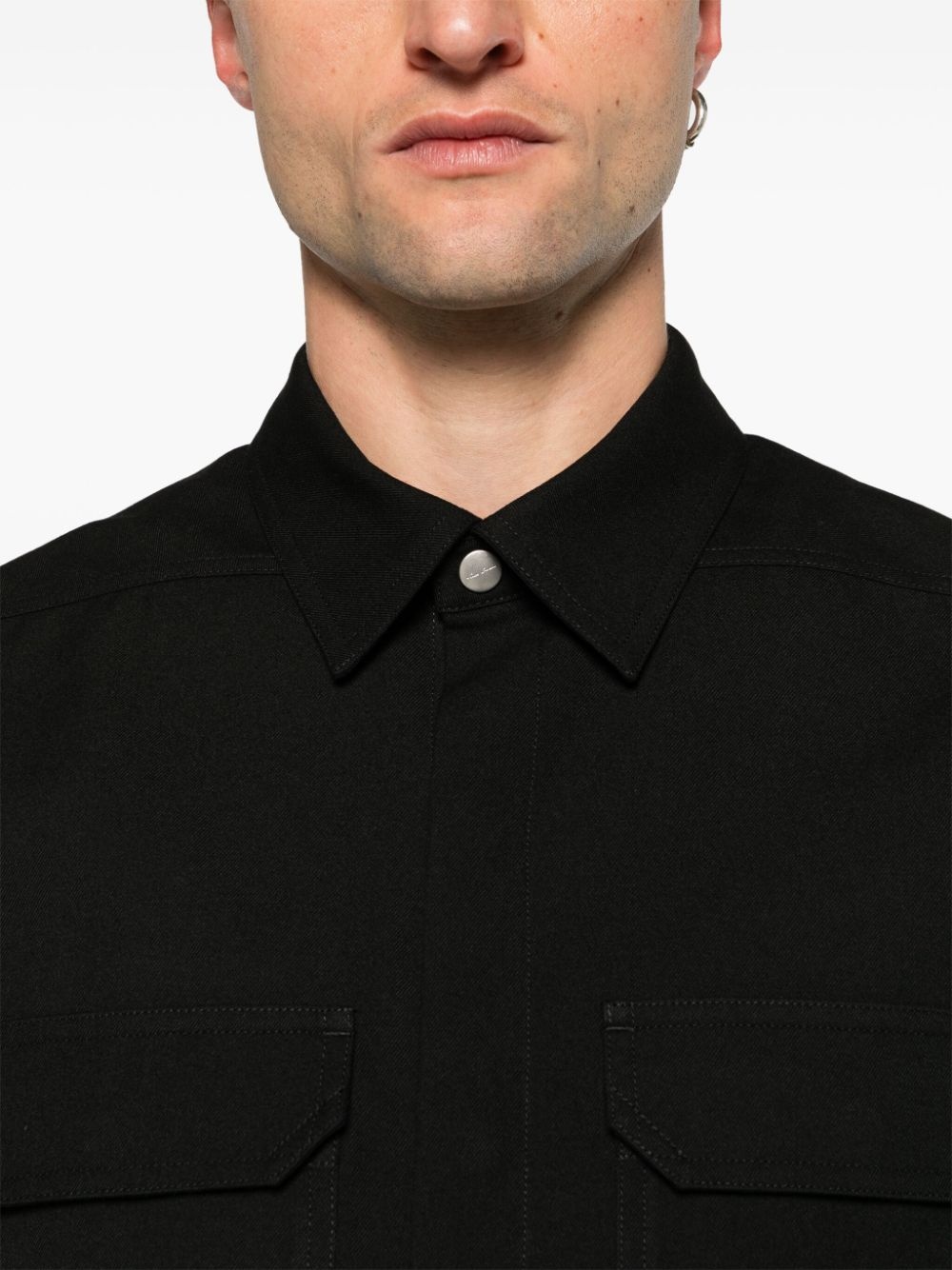 classic-collar twill shirt - 5