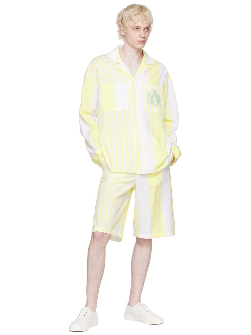 Maison Kitsuné White & Yellow Hotel Olympia Edition Poolside Shorts outlook