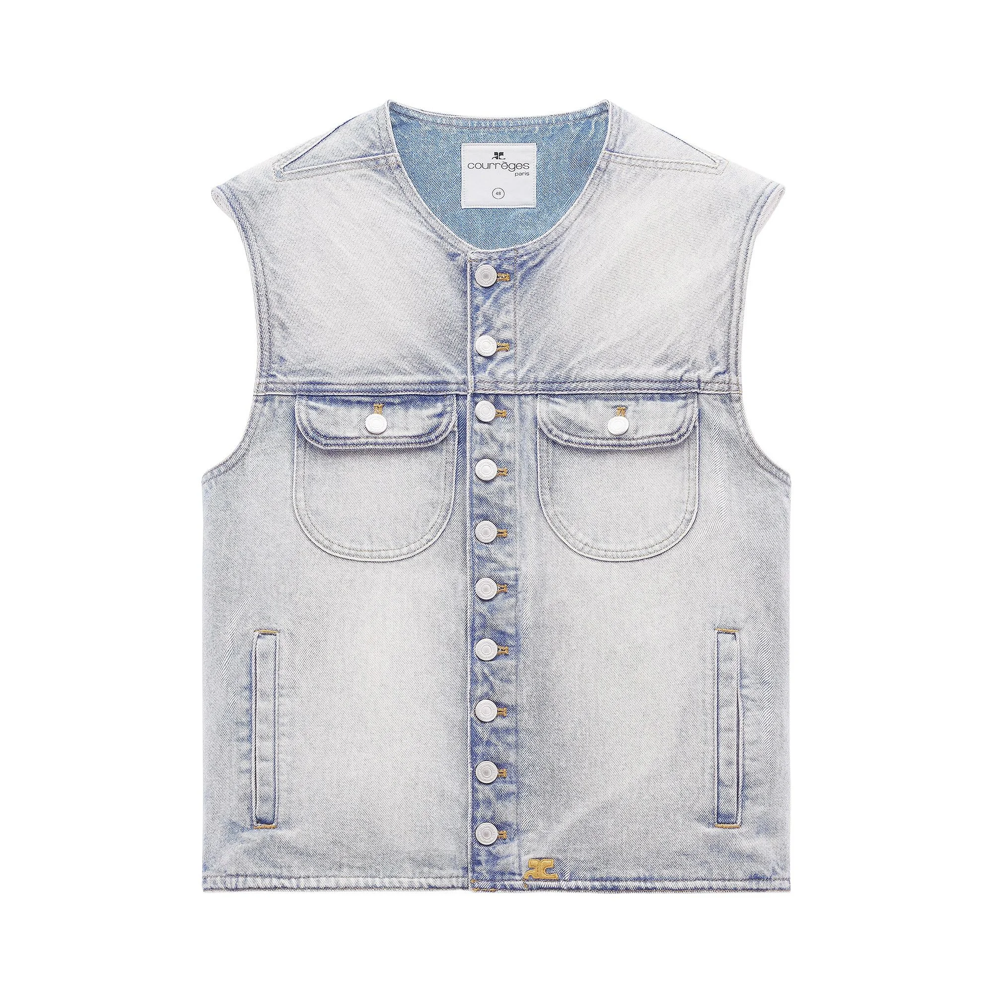 Courrèges Multiflex Denim Vest 'Blue' - 1