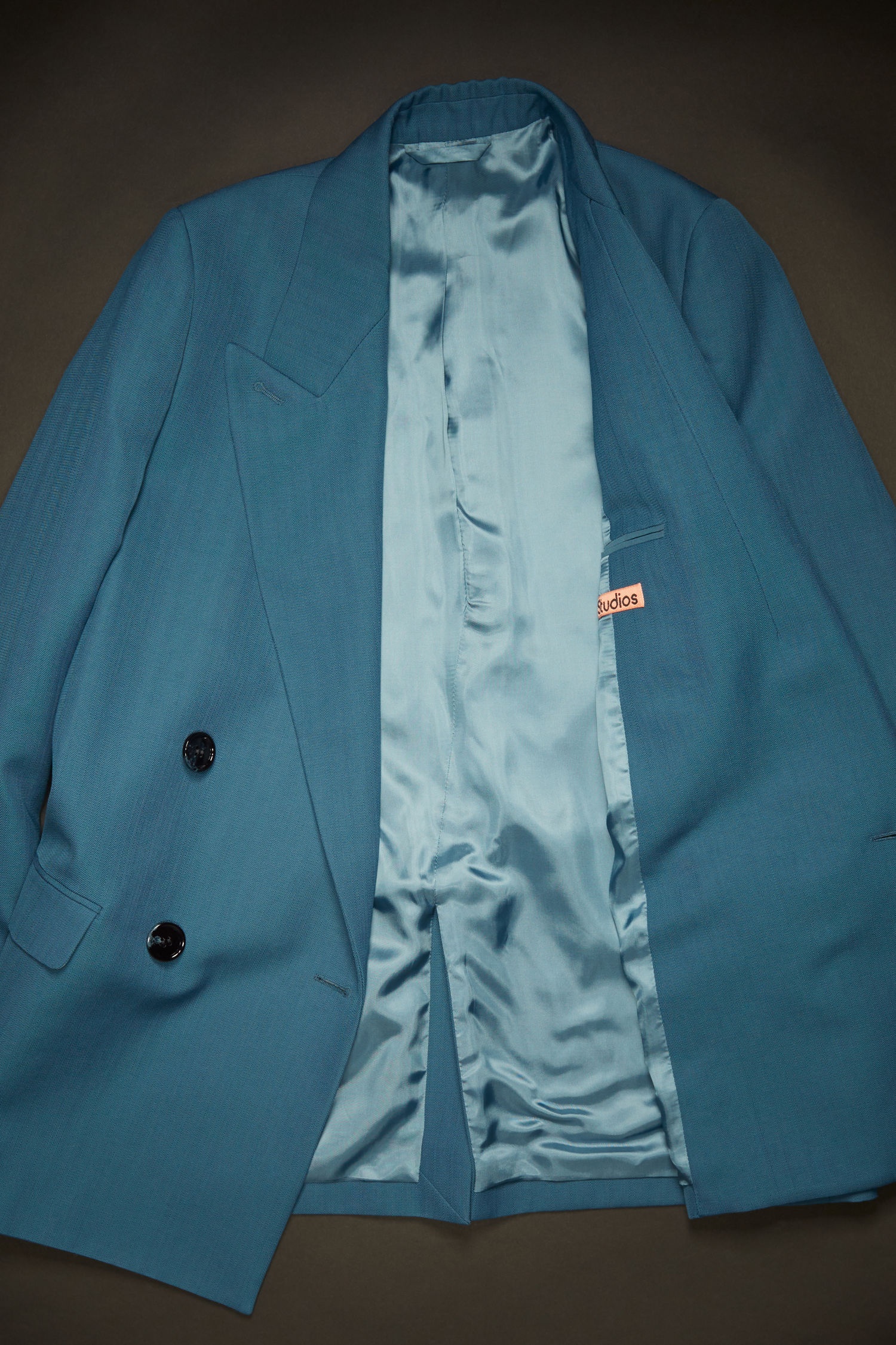 Double-breasted suit jacket teal blue - 7