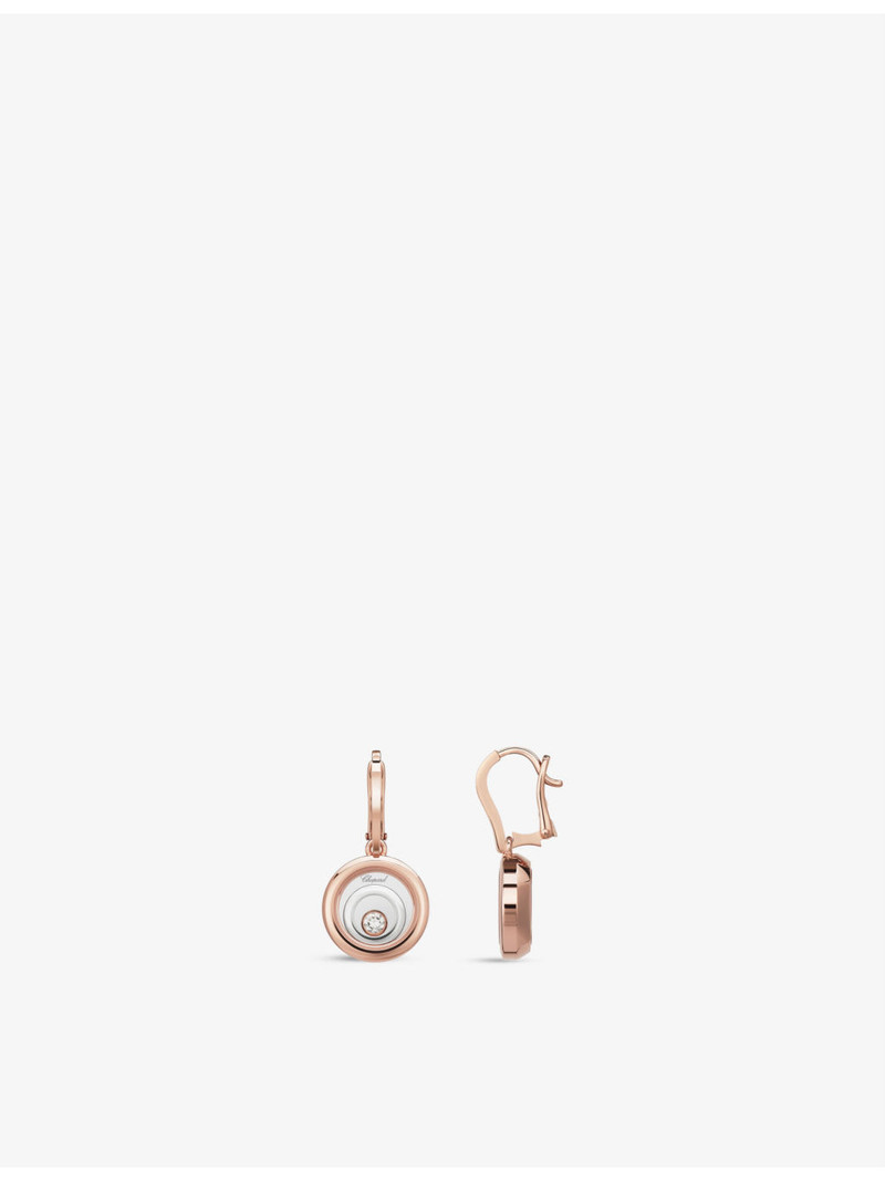 Chopard Happy Spirit 18ct rose and white-gold and diamond earrings outlook