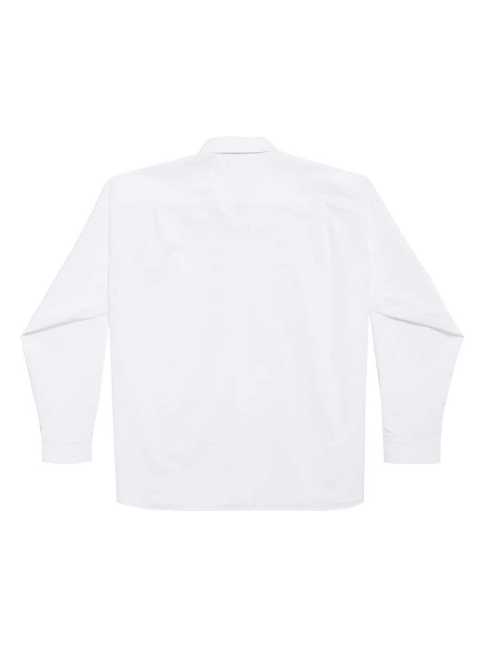 logo-embroidered cotton shirt - 6