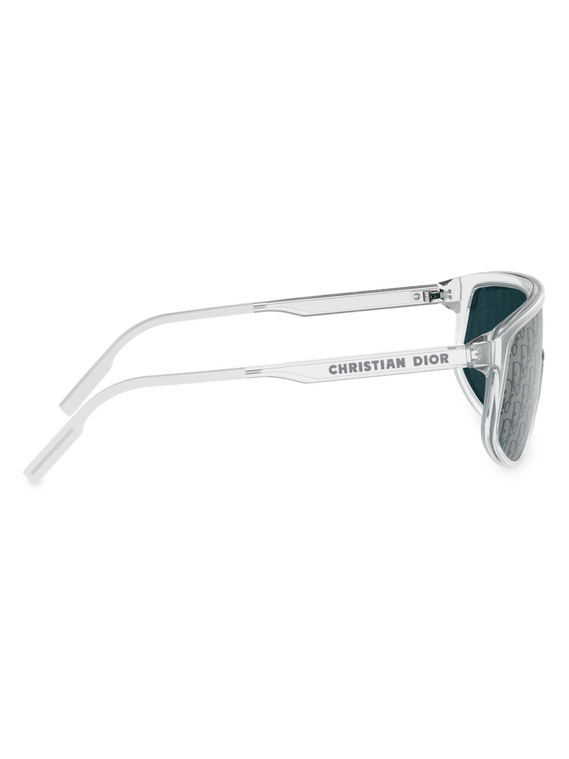 Men's DiorTag M1U 134MM Shield Sunglasses - Crystal Blue 7