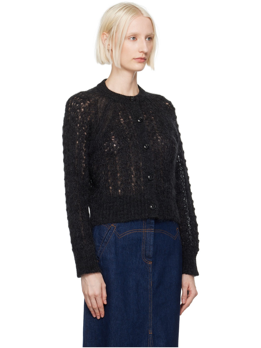Black Foxtail Cardigan - 2