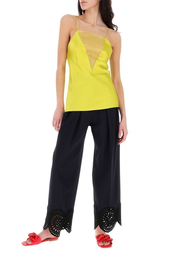 Yellow satin top - 2