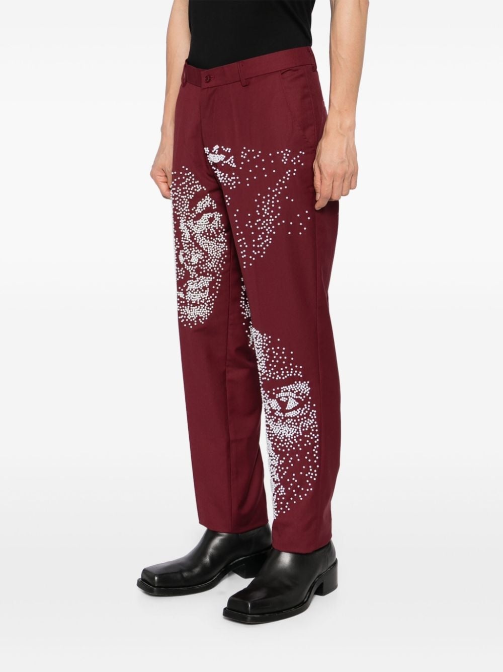 embellished-faces trousers - 3