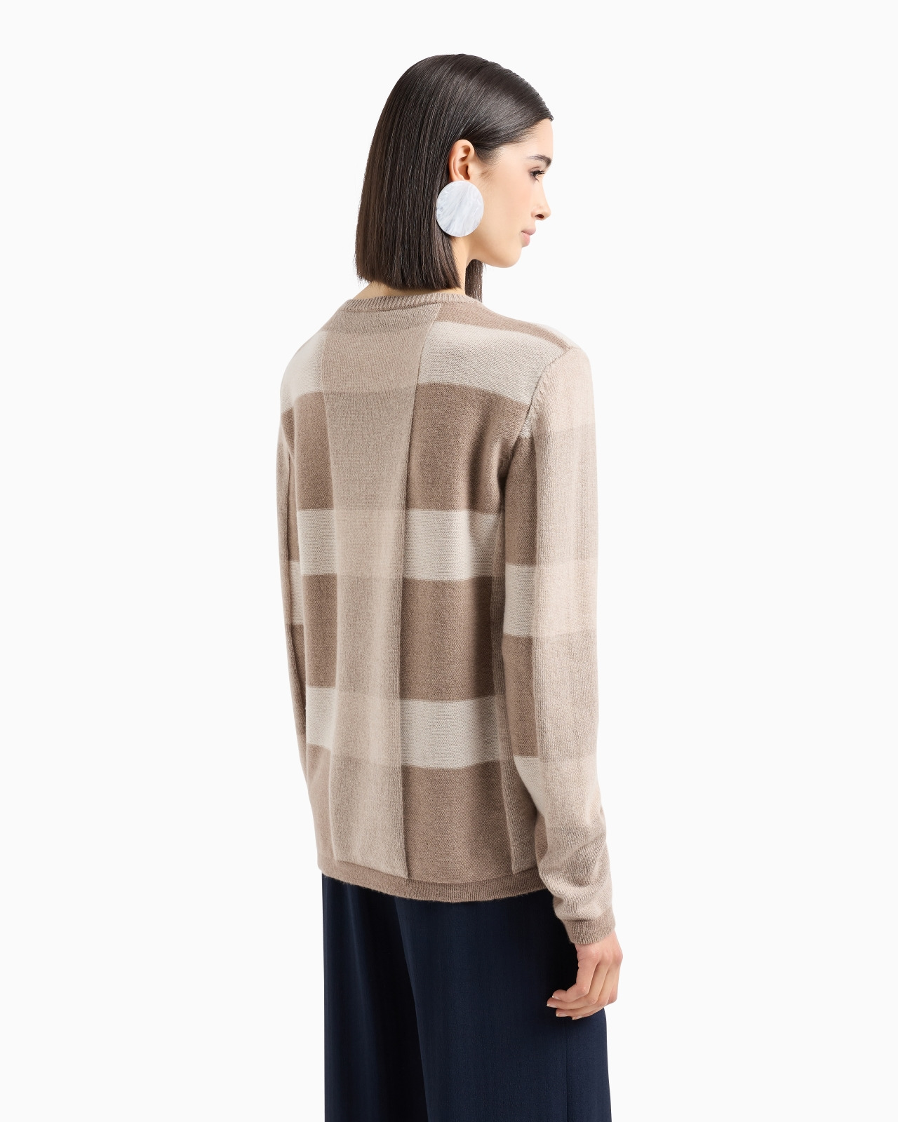 Icon virgin-wool jumper with a plated check motif - 3