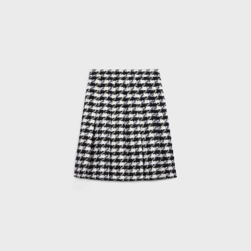 CELINE pleated skirt in houndstooth wool natté outlook