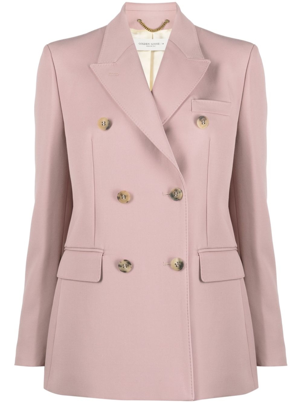 double-breasted gabardine blazer - 1