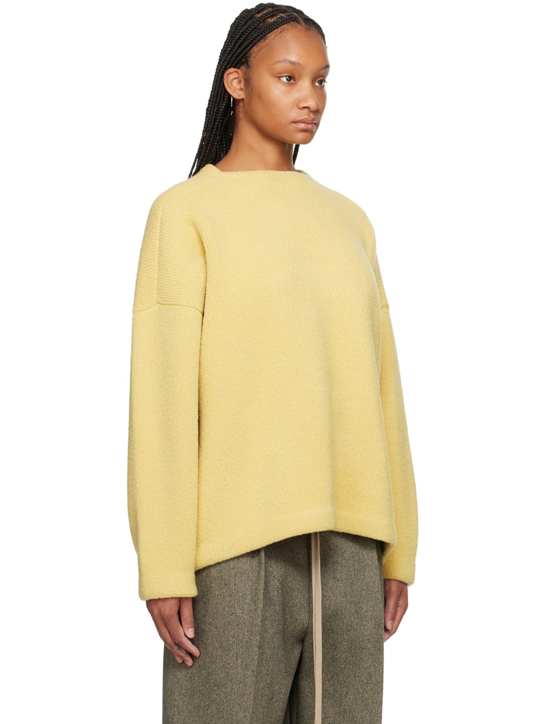 Yellow Square Neck Sweater - 2