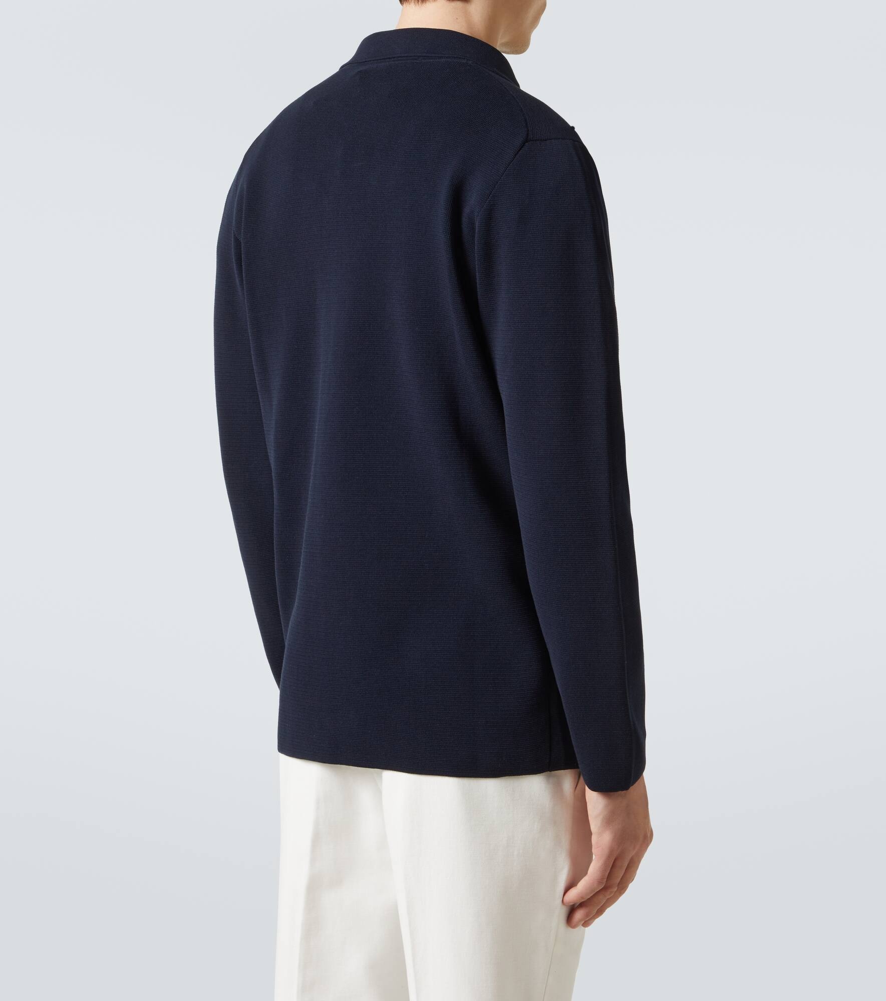 Knitted cotton crêpe blazer - 4