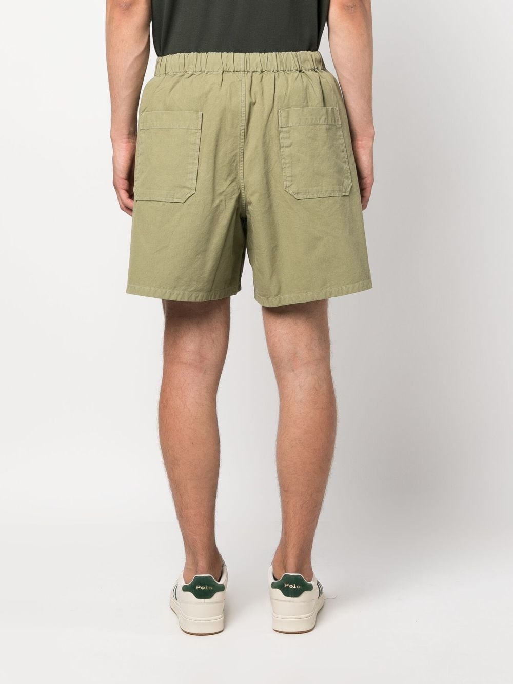 elasticated-waist cotton bermuda shorts - 4